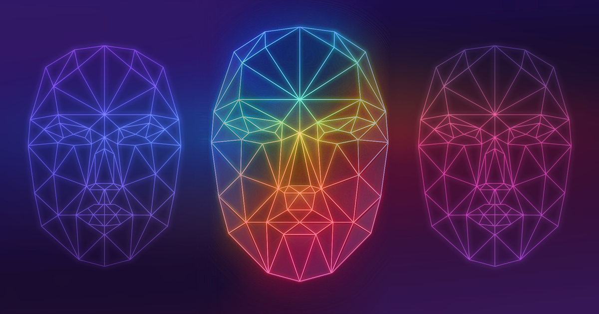 illustration of facial recognition vectors