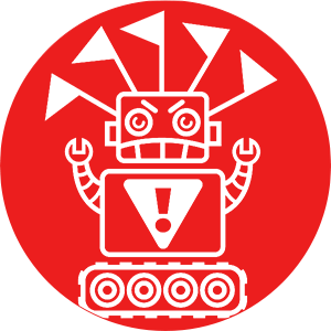 red flag machine, a robot is the logo of this project